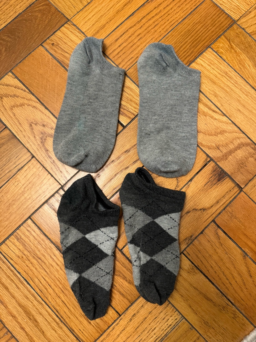 Women’s No-Show Sock Pack - Gray & Charcoal Argyle
